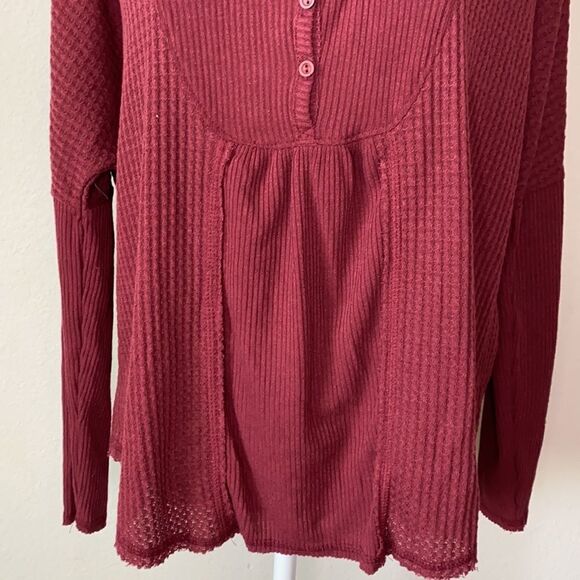 Nordstrom Burgundy Ribbed Sweater Medium - Picture 5 of 6